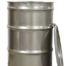 open top stainless barrel white background